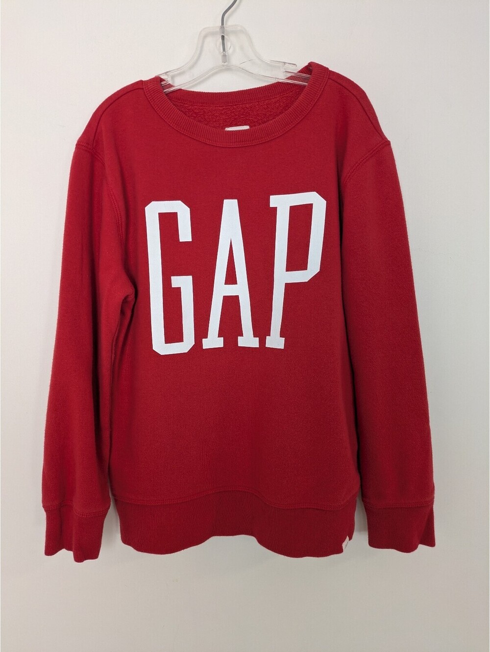 GAP Kids Red Logo Long Sleeve Pullover Crewneck Sweatshirt Medium Size 8